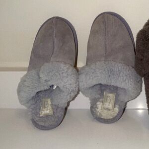 UGG Women's Gray Shearling Slip-On Slippers
